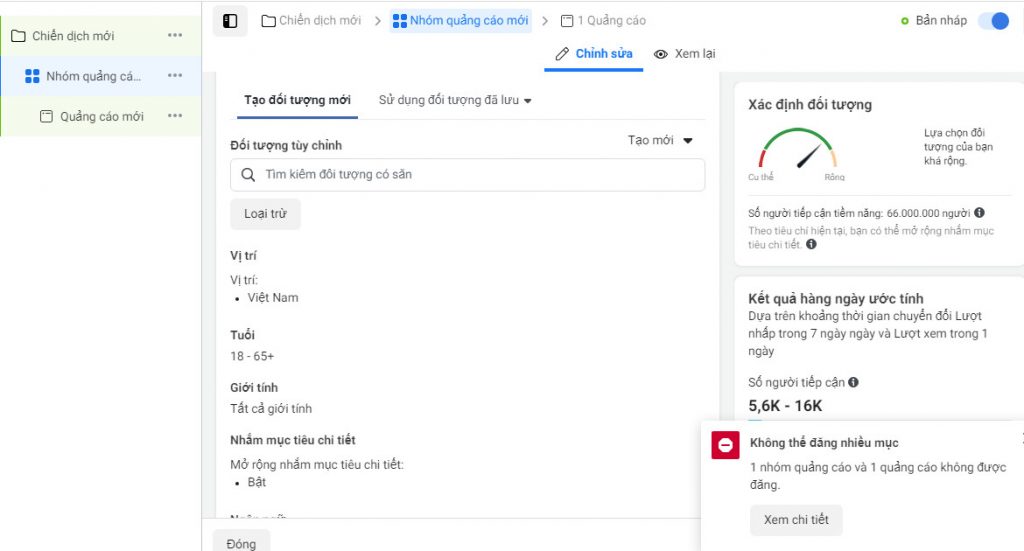 Tạo một quảng cáo trên facebook