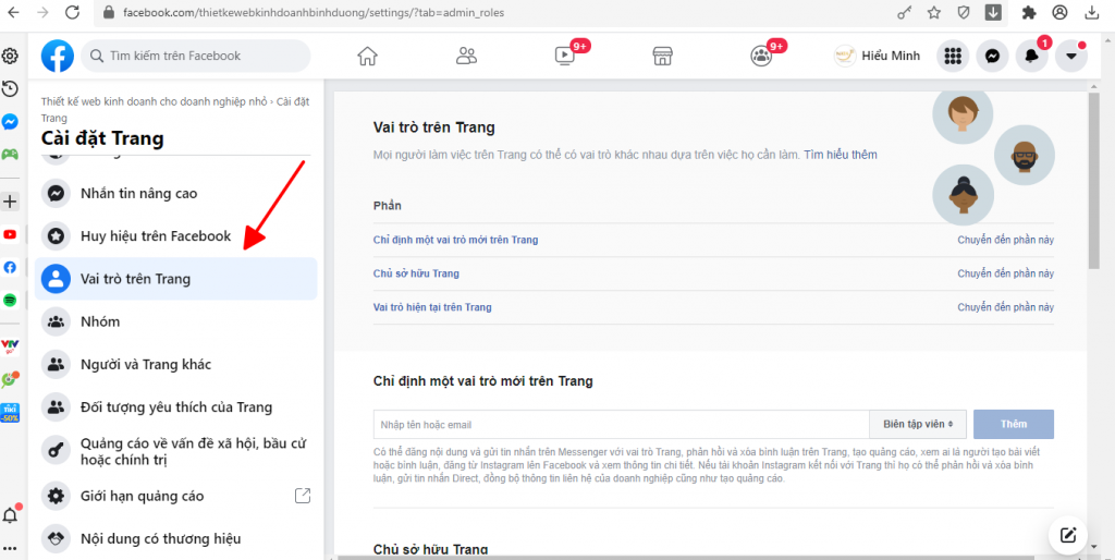 Hướng dẫn thêm một vai trò trên trang Fanpage Facebook