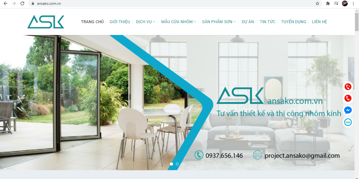 Thiết kế web chuẩn SEO cho nội thất xây dựng