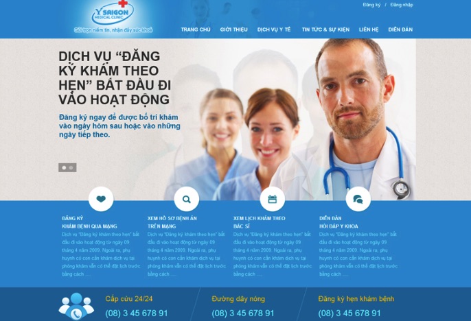 Mẫu giao diện thiết kế web y tế