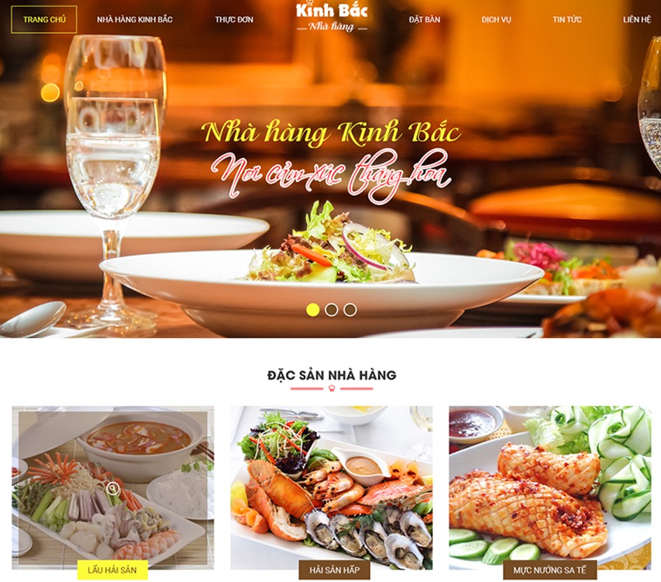 Mẫu thiết kế web ẩm thực -thực phẩm- nhà hàng