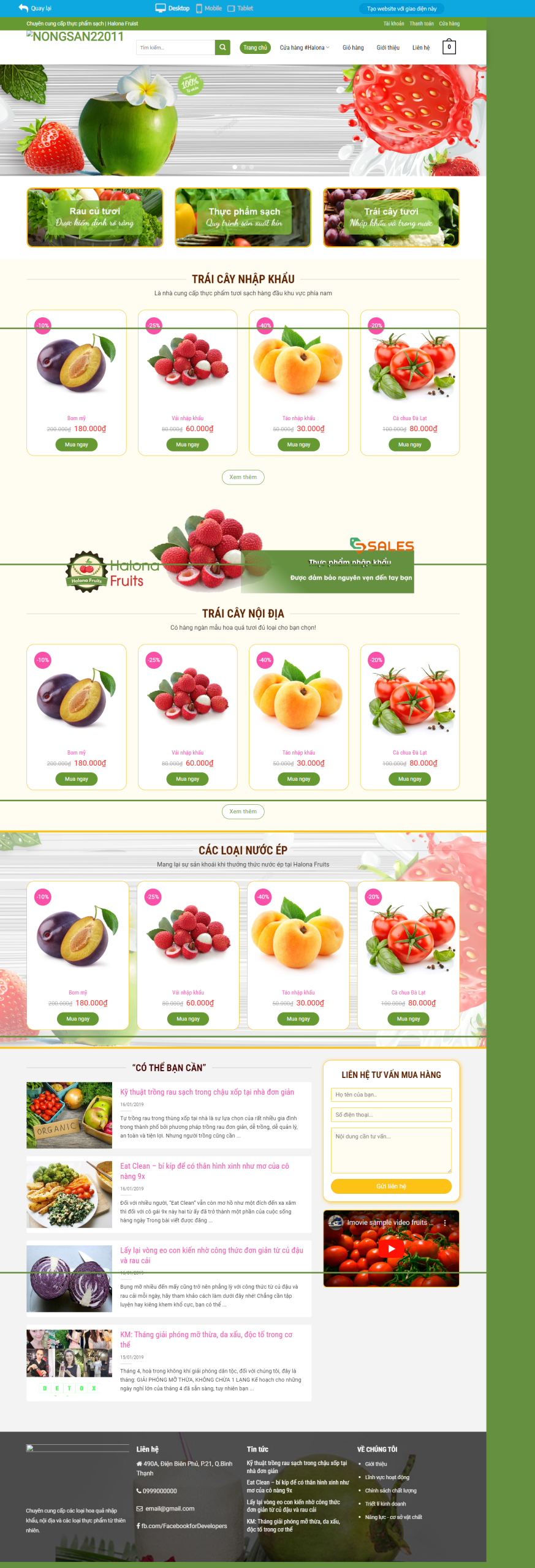 Thiết kế web đồ ăn thức uống
