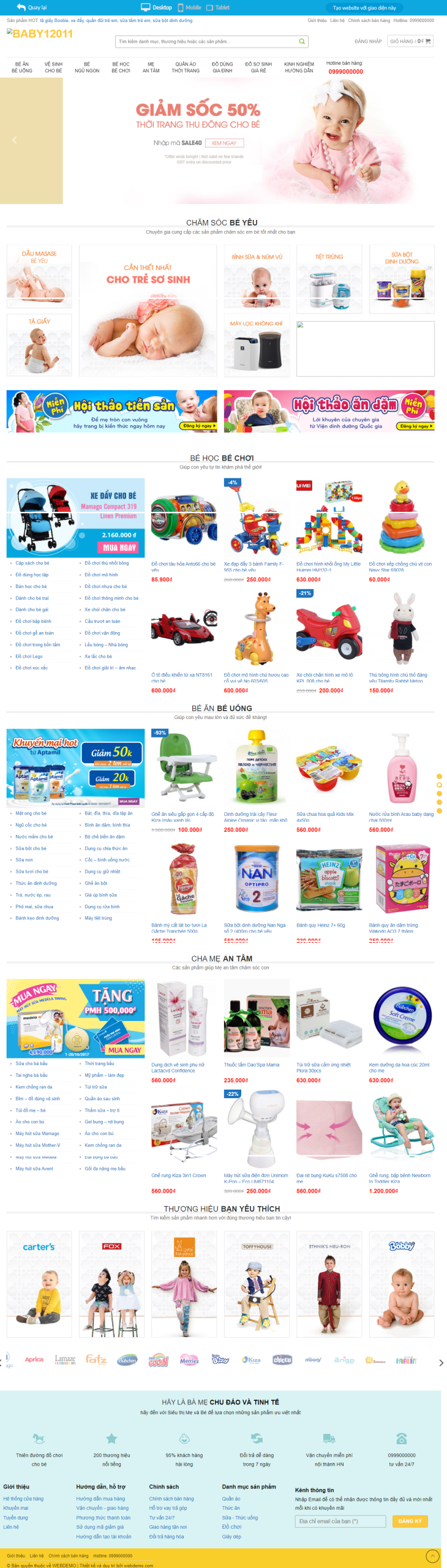 Thiết kế web đồ trẻ em