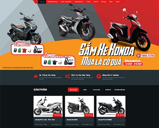 Thiết kế web xe máy