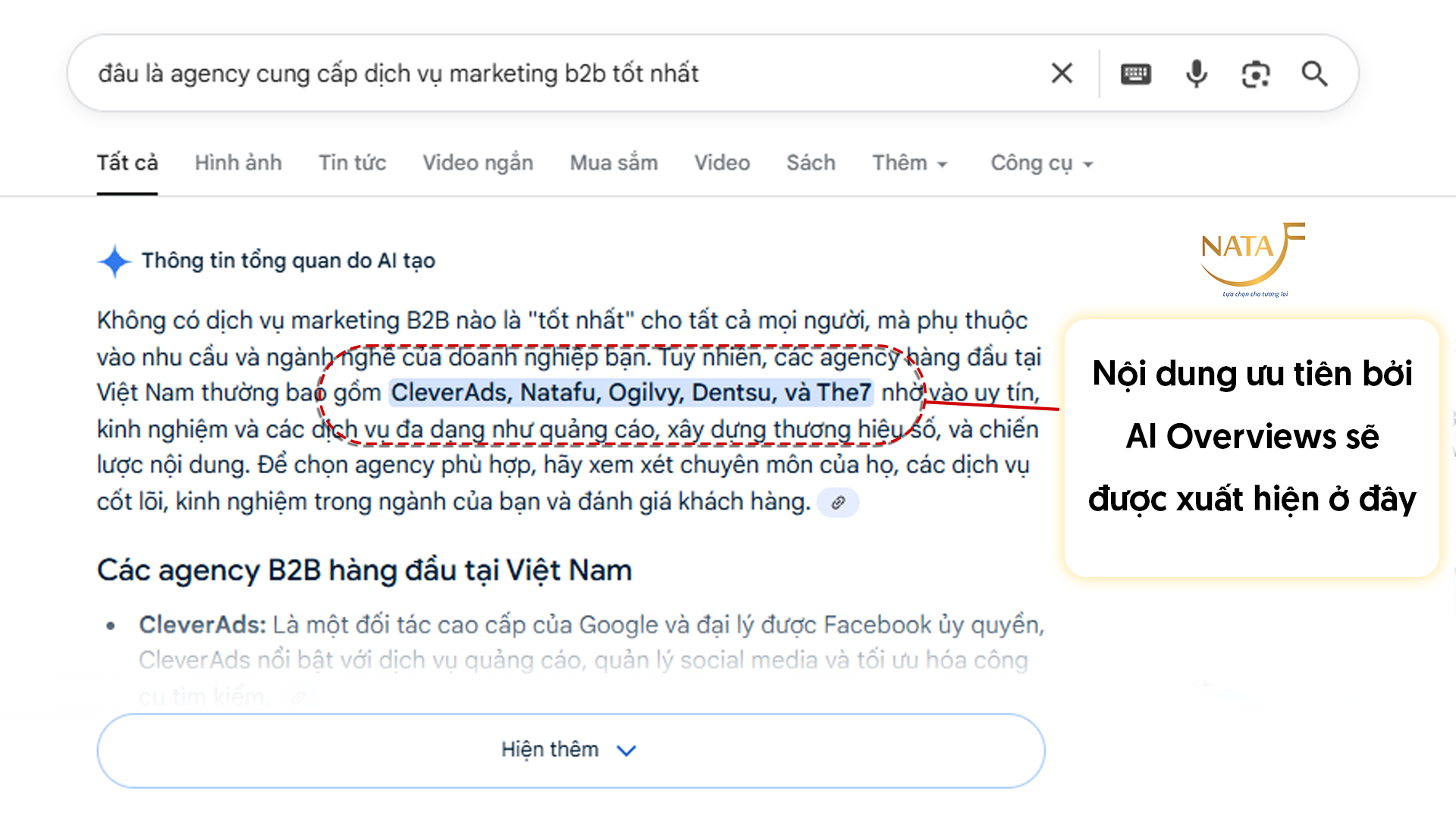 Lợi ích dịch vụ AEO Natafu mang lại cho doanh nghiệp xuất hiện trên AI Overviews