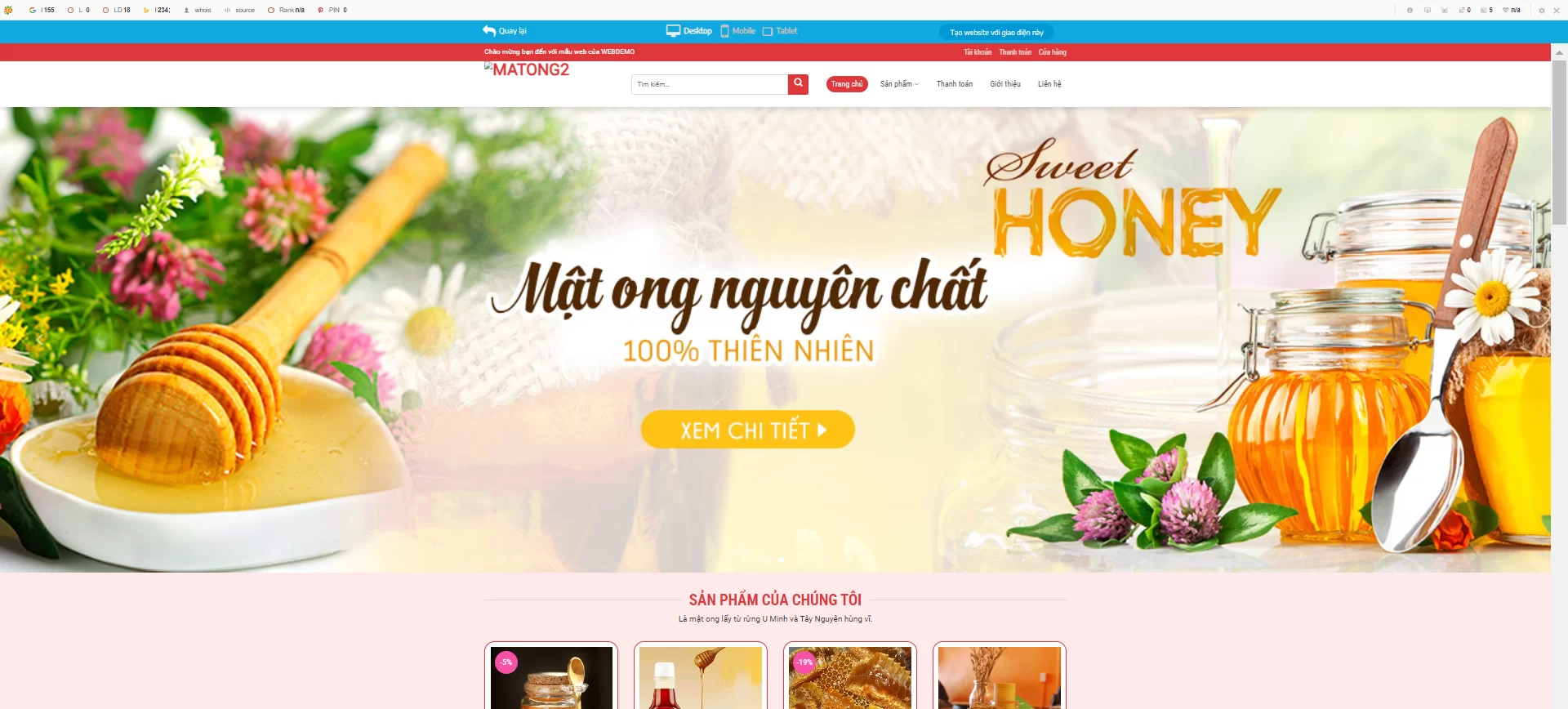 Thiết kế website đồ uống