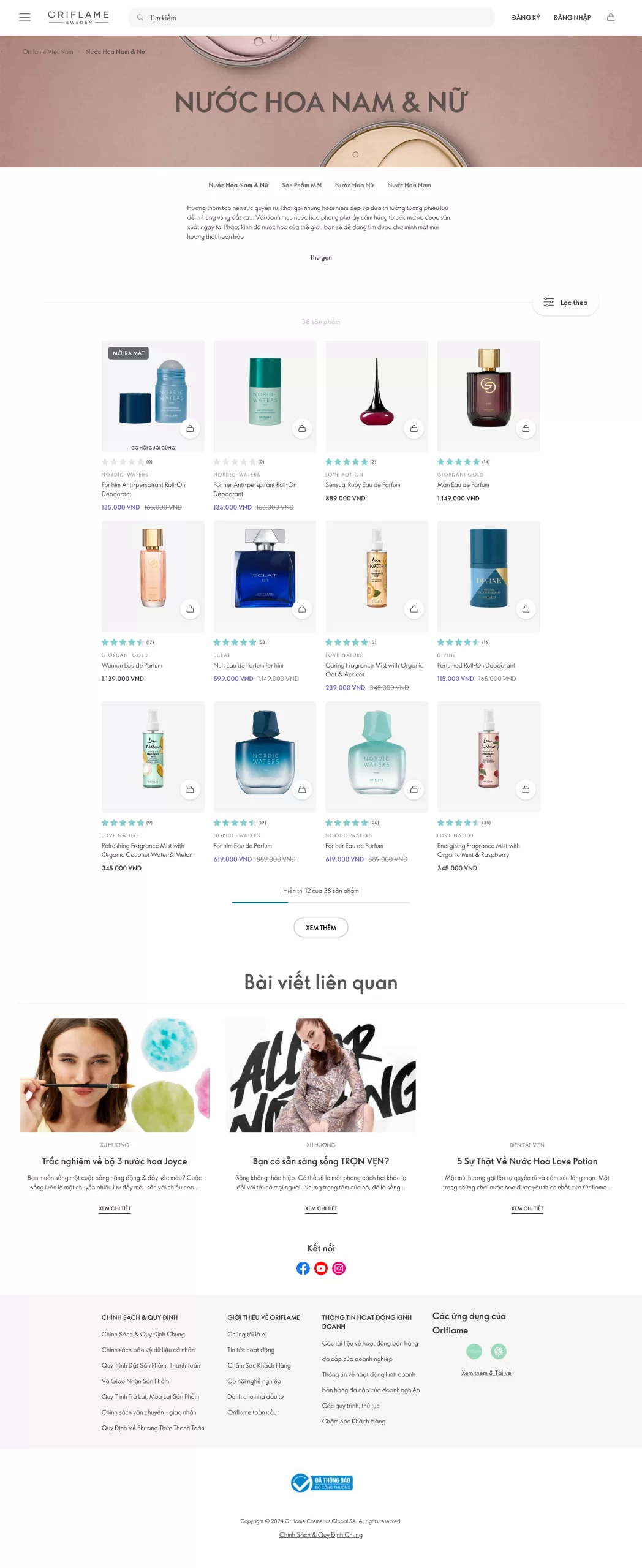 Thiết kế web nước hoa