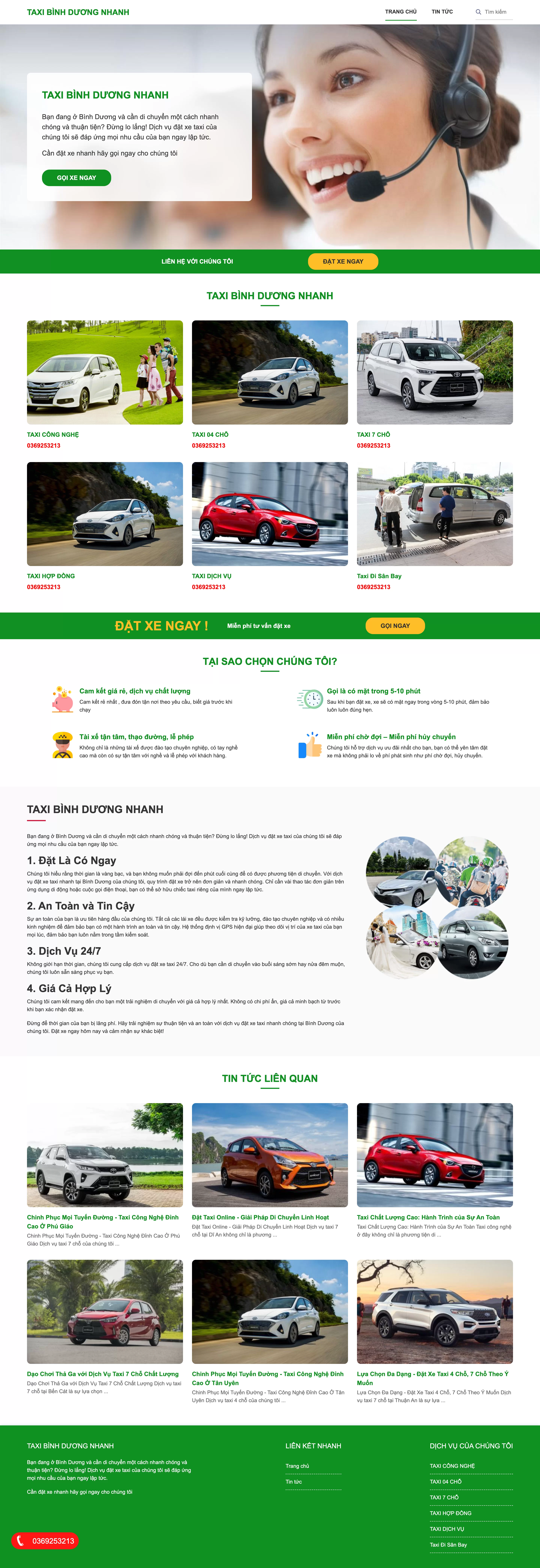 Thiết kế web taxi